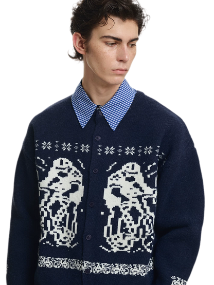 Fair Isle Relaxed Cardigan Sweater