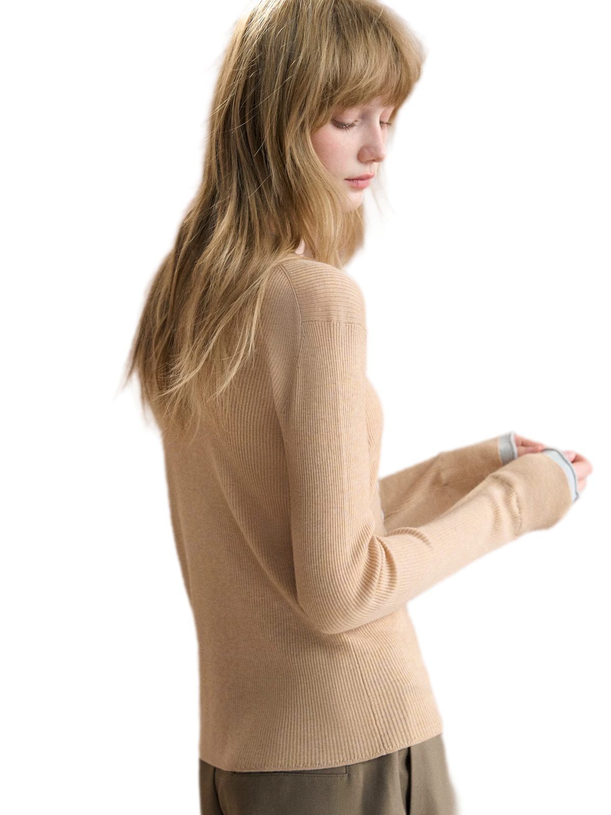 Layered Lace Trim Knit Cardigan