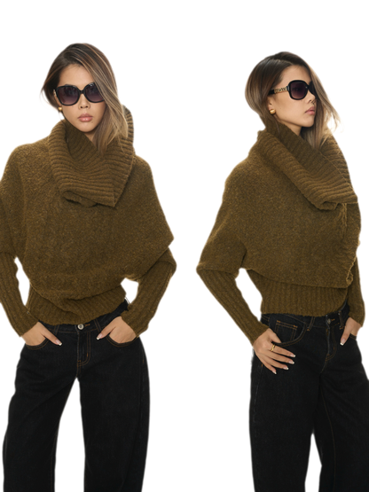 Twisted Knit Off-Shoulder Sweater