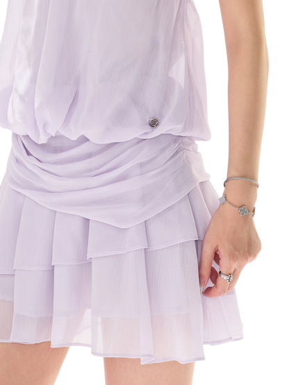 Sleeveless Halter Neck A-Line Chiffon Dress