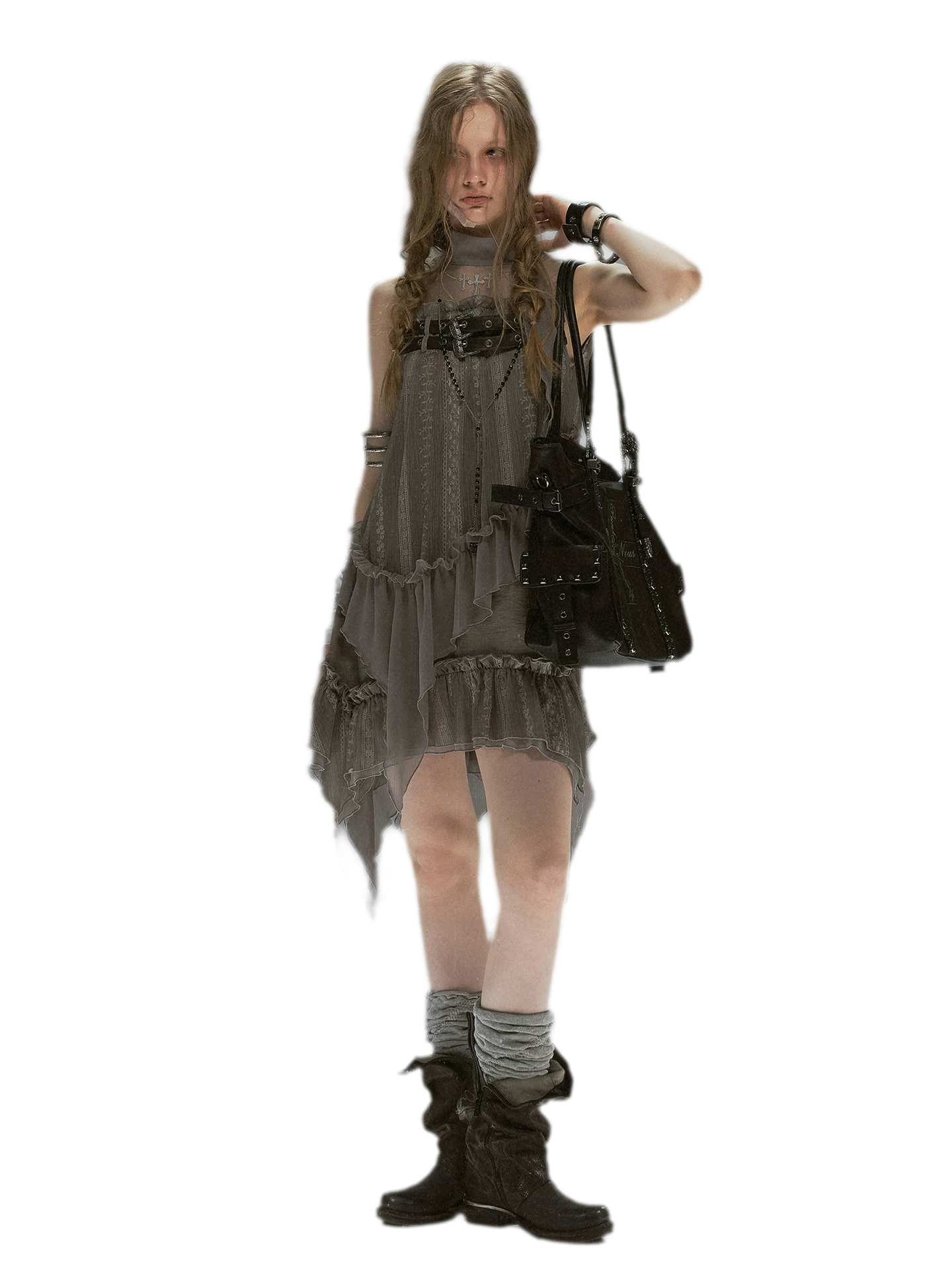 Lace Armor Mesh Dress