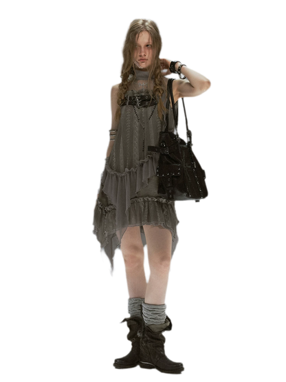 Lace Armor Mesh Dress