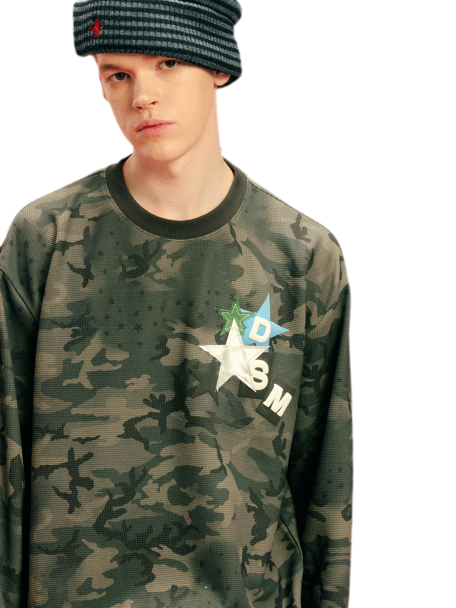 Printed Waffle Camouflage T-Shirt