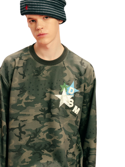 Printed Waffle Camouflage T-Shirt