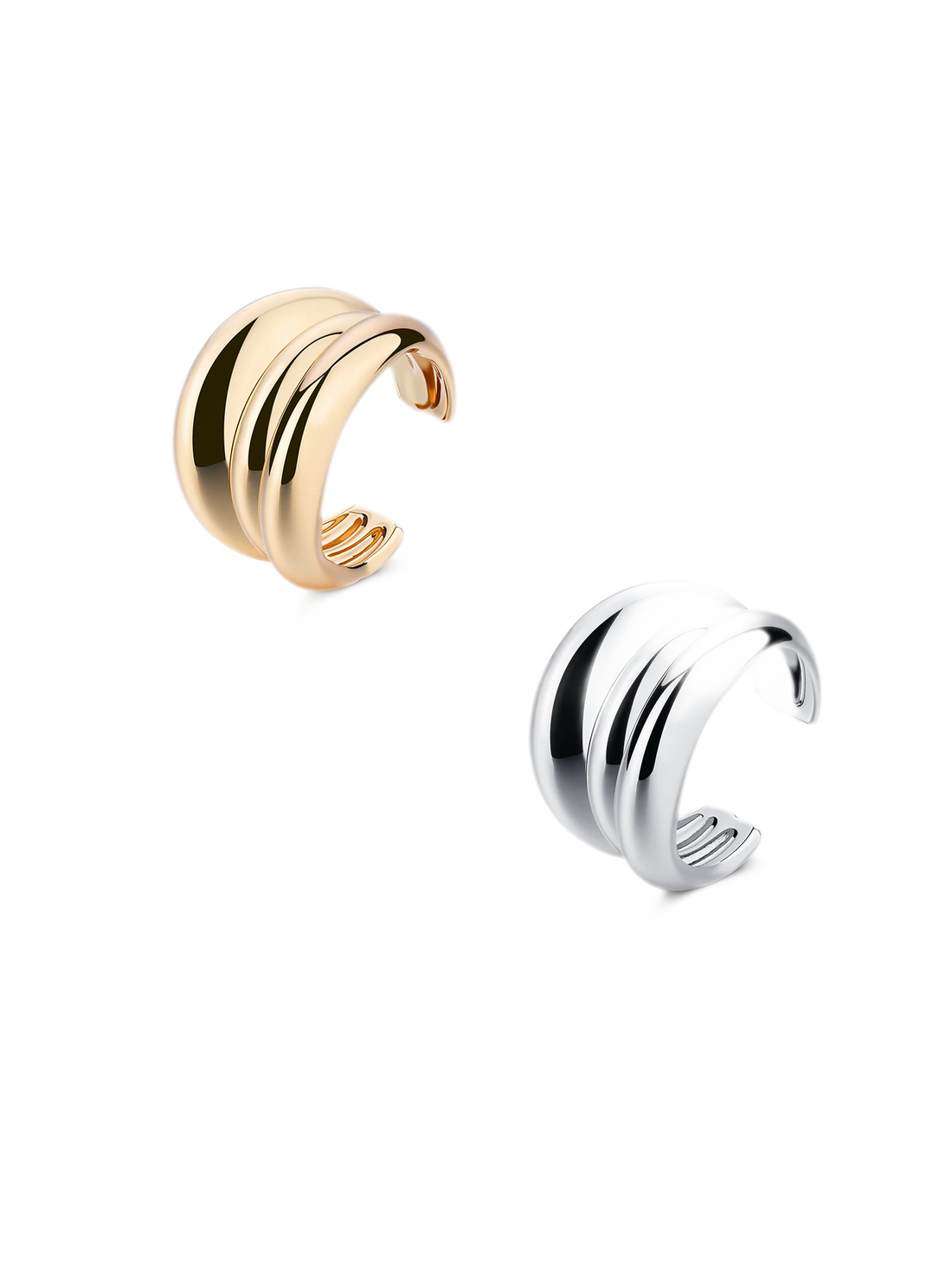 Punk Style Gold &amp; Silver Layered Ring
