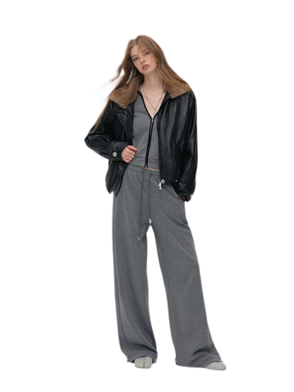 Contrast Trim Hooded Tracksuit Set