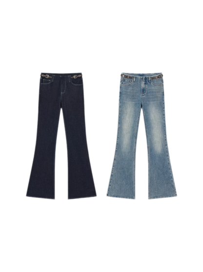 Denim Micro Flare Jeans