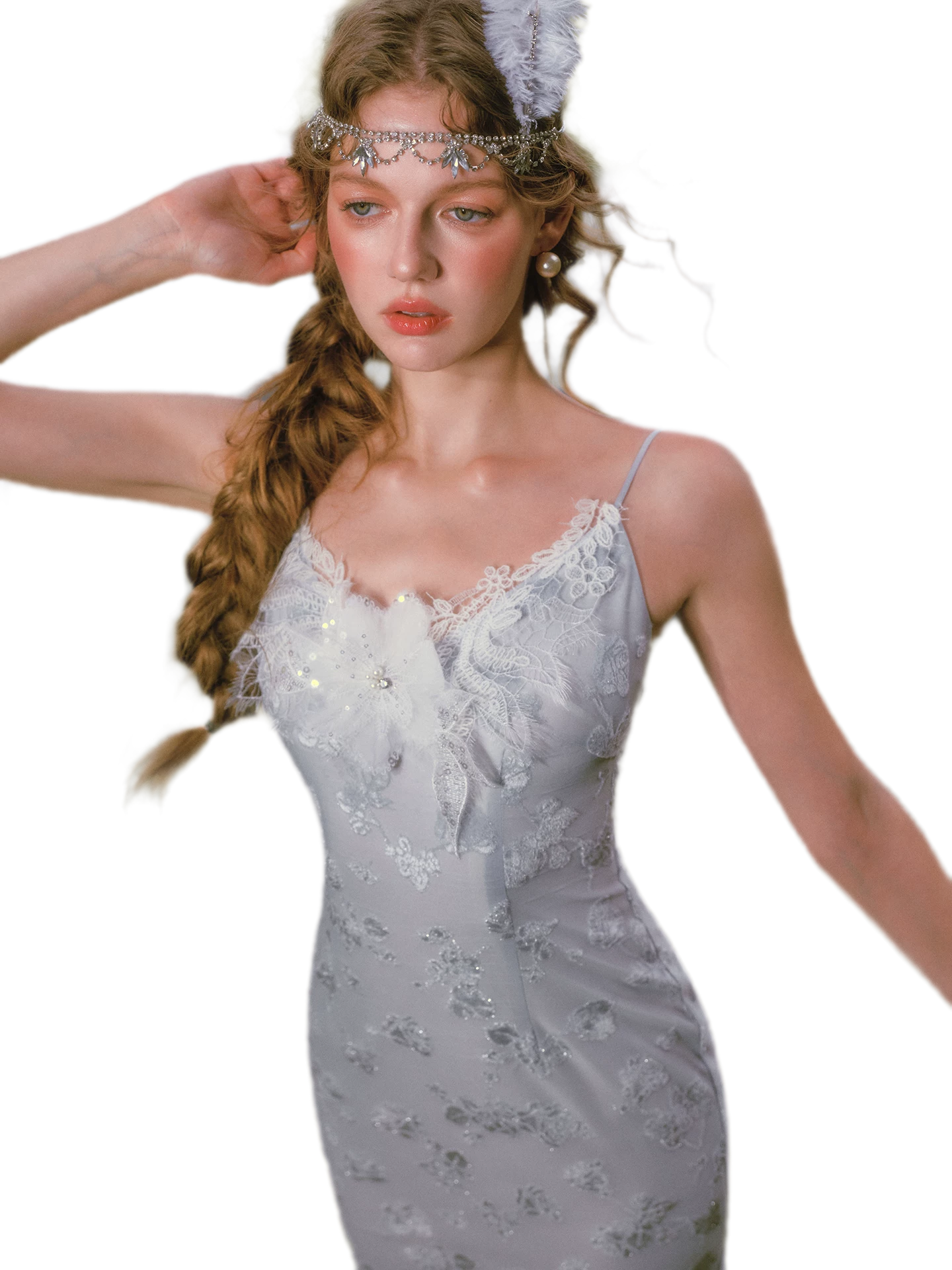 Burnout Velvet Fishtail Dress