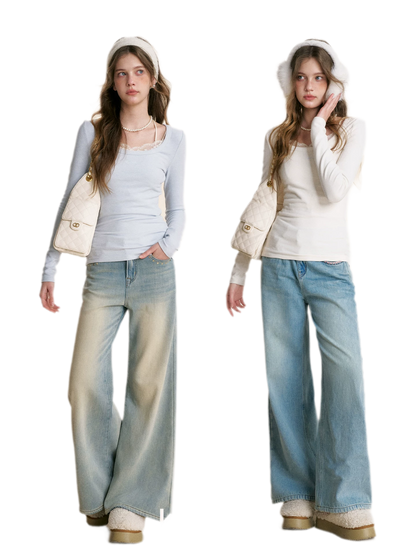 تي شيرت ضيق طويل الأكمام من Deer Velvet