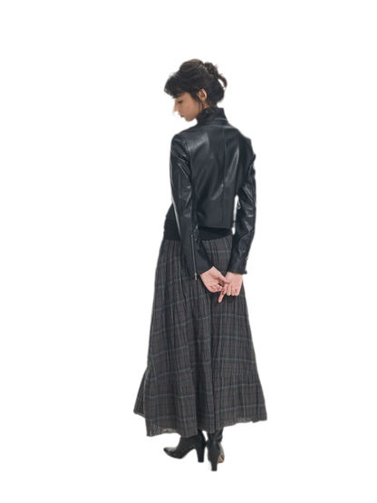 Faux Leather Slim Short Jacket
