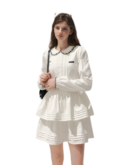 Pleated Peter Pan Collar Dress