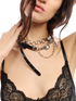 2TH DESIRE Adjustable Tassel Chain Waist Belt with Floral Design – Silver