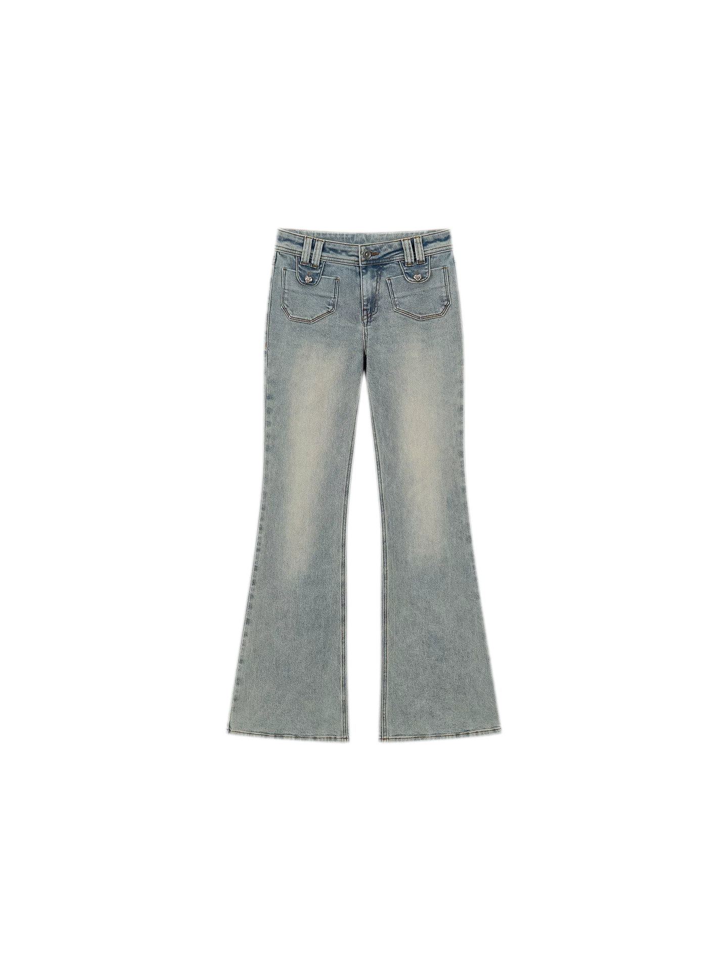 Vintage Wash Micro-Flare Jeans