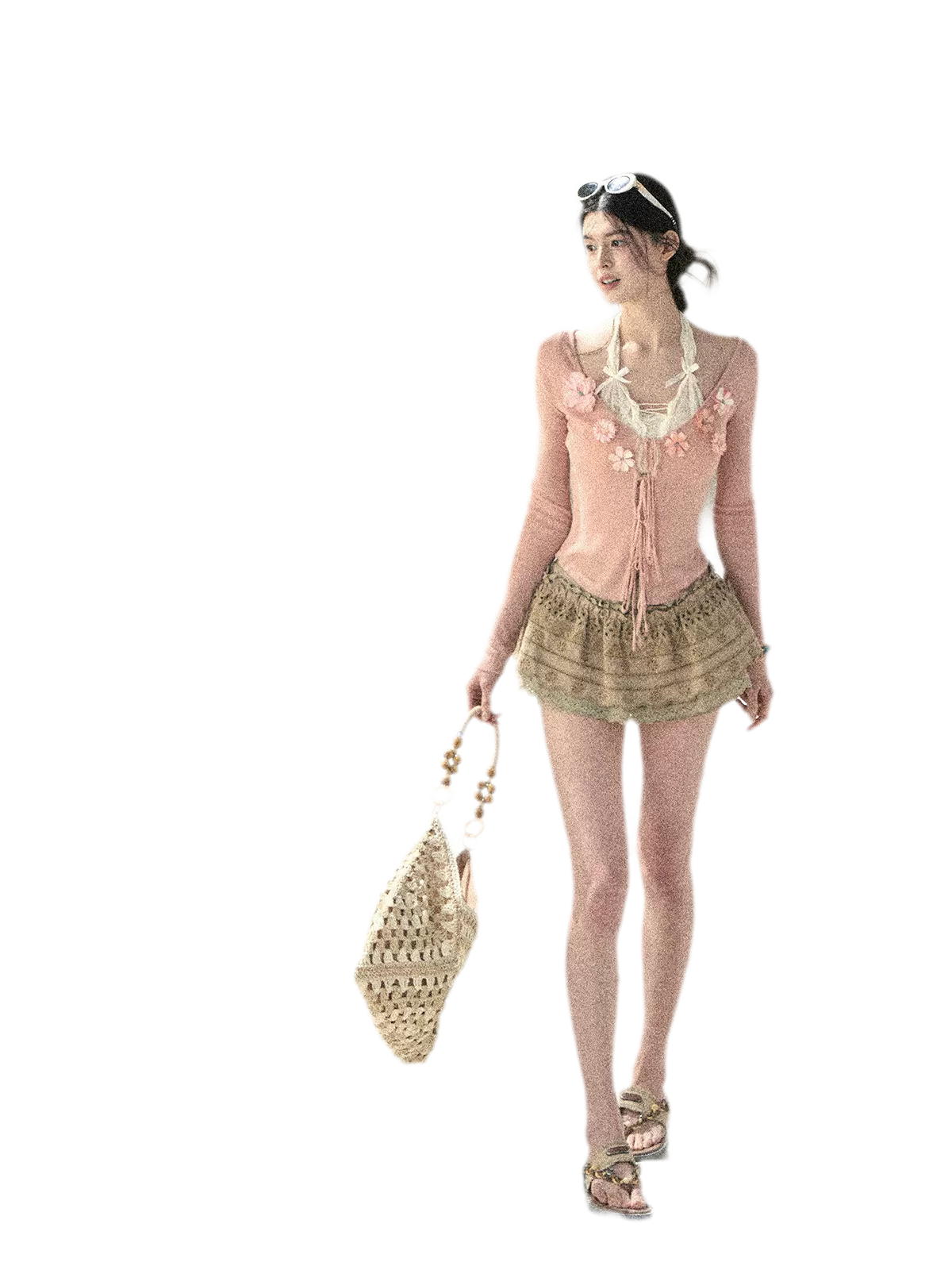 "Private Petals" French-style Sun Protection Cardigan