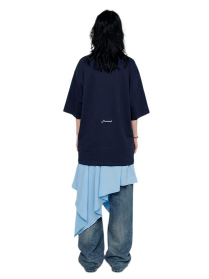 Silver Print Oversized T-Shirt