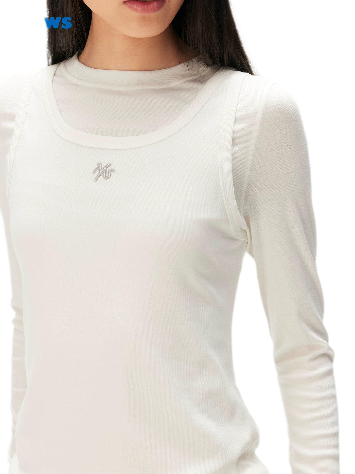 Lyocell Layered Long Sleeve Tee