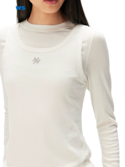Lyocell Layered Long Sleeve Tee