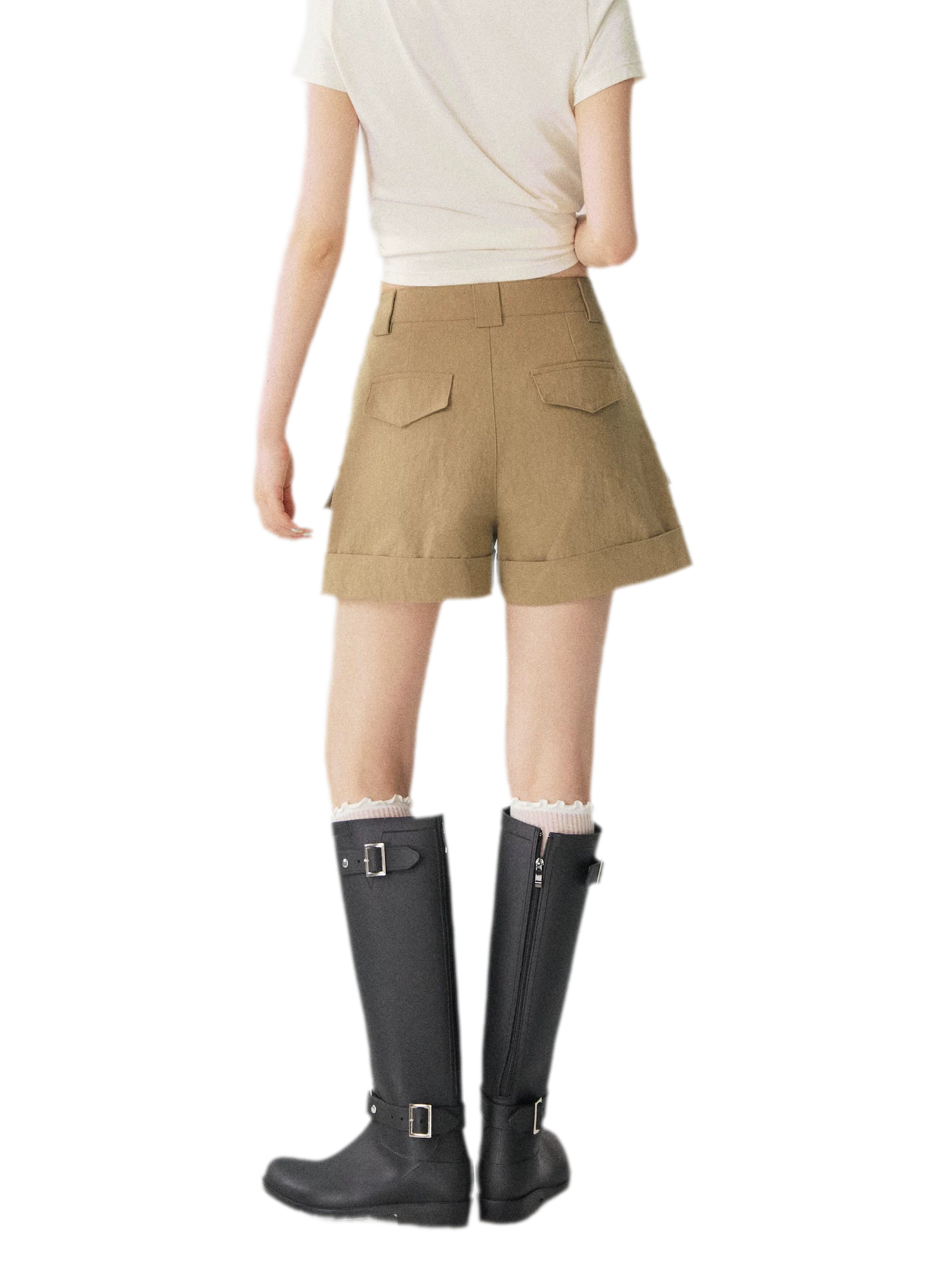 Multi Pocket Cuffed Shorts