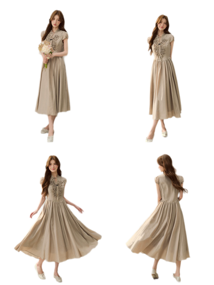 Ruffle V-Neck Maxi Dress