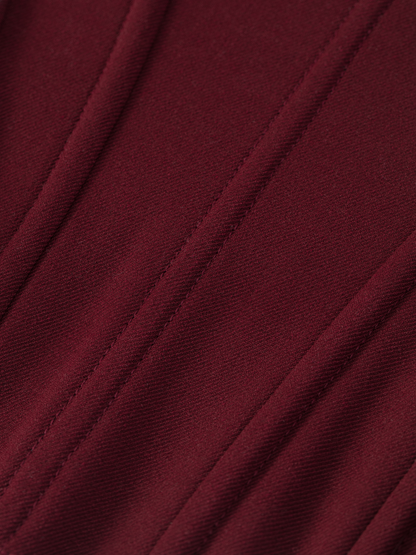 Burgundy Lace Boned Bustier