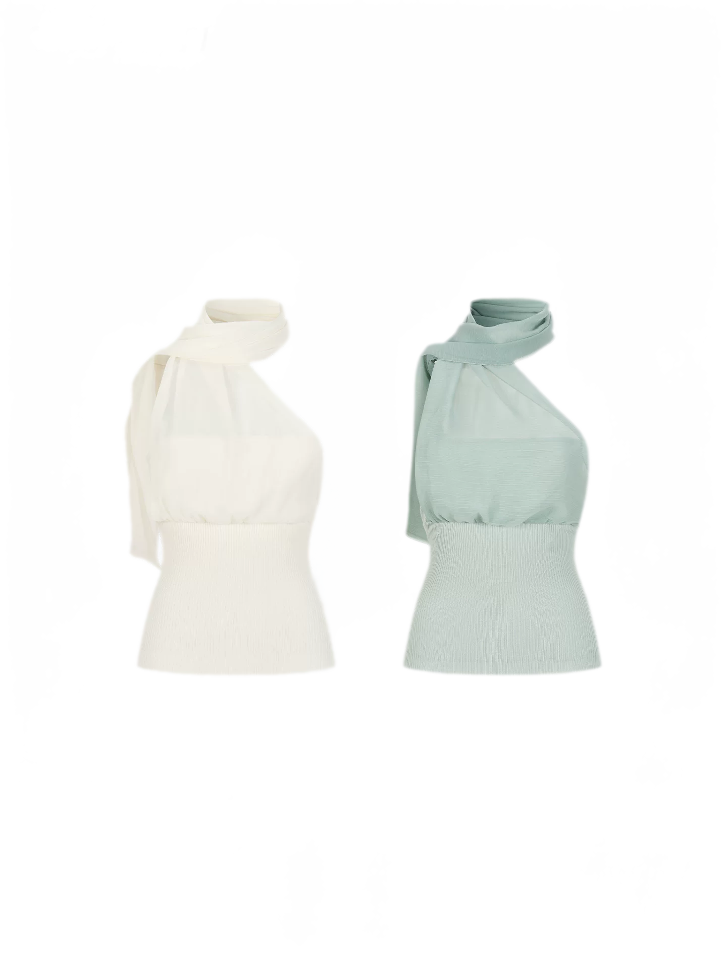 Mesh Scarf-style Tencel Knit Tube Top