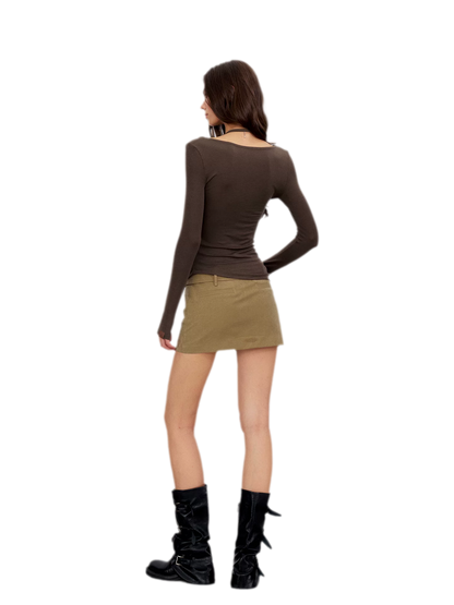 Vintage Utility Belted Mini Skirt