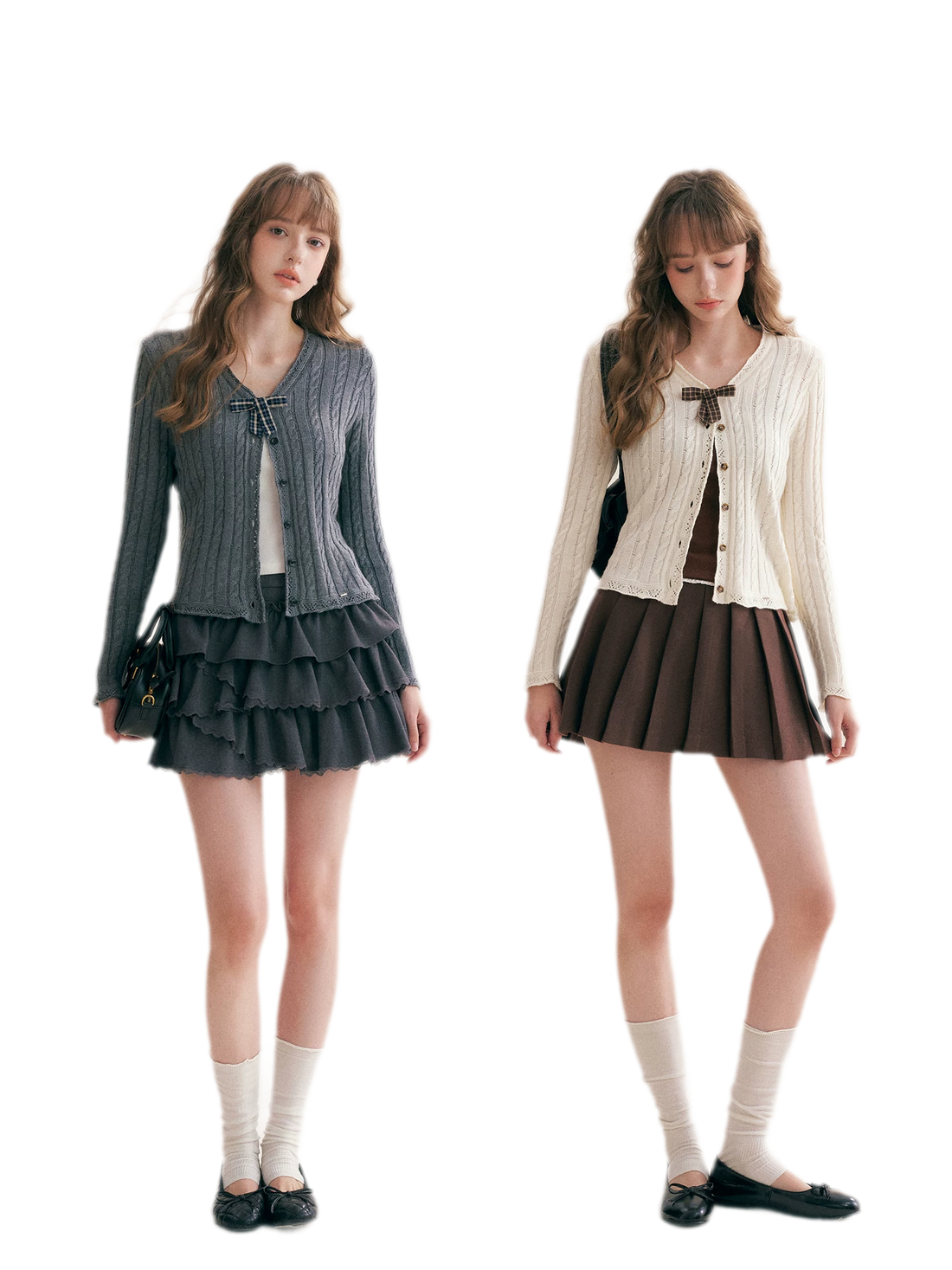 Cable Knit V-Neck Cardigan