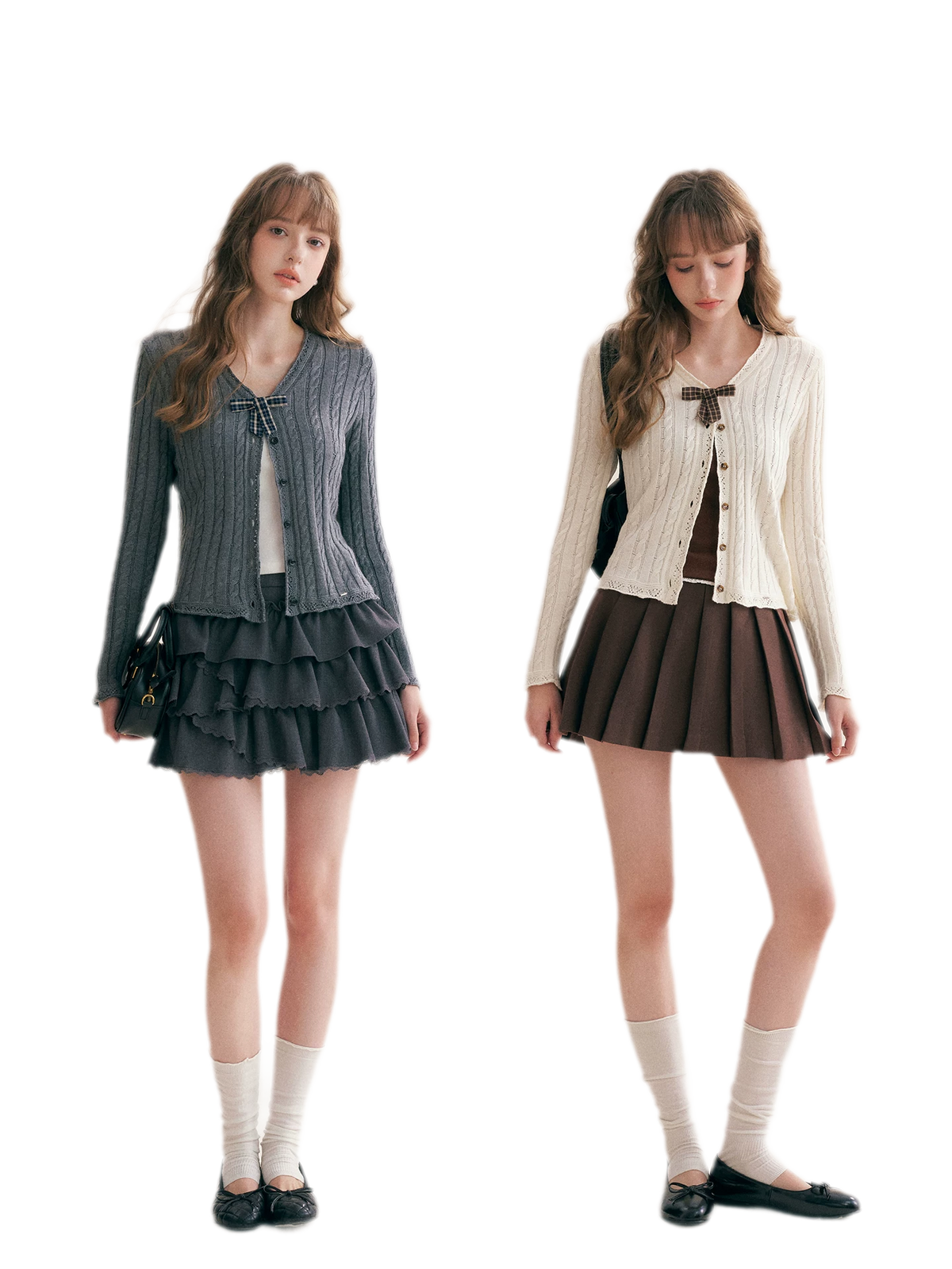 Cable Knit V-Neck Cardigan