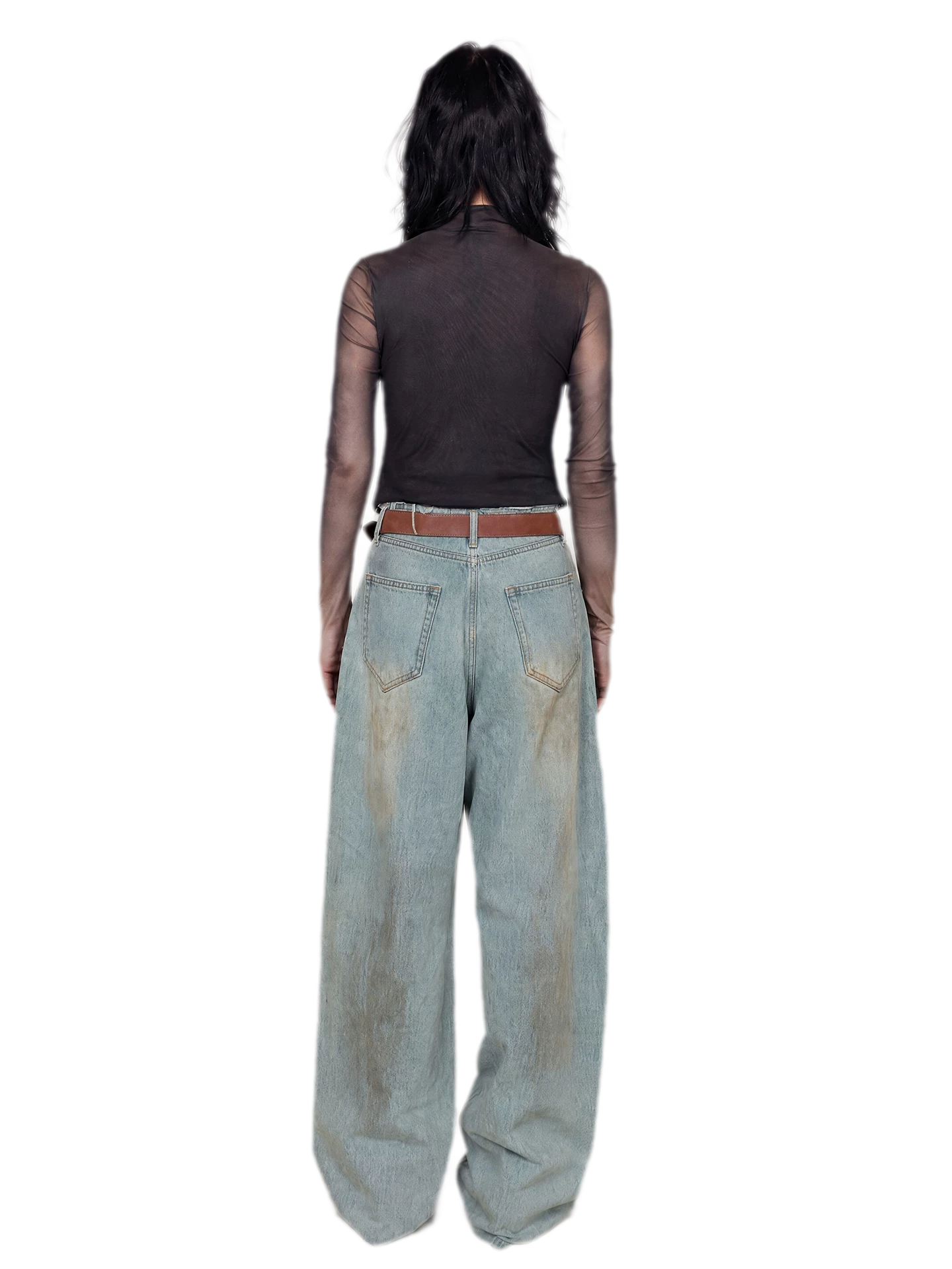 Vintage Washed Wide-Leg Jeans