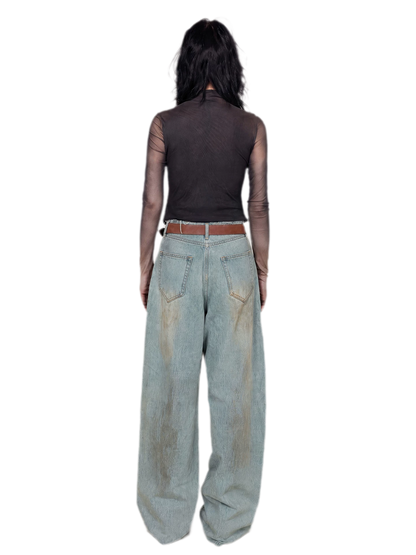 Vintage Washed Wide-Leg Jeans