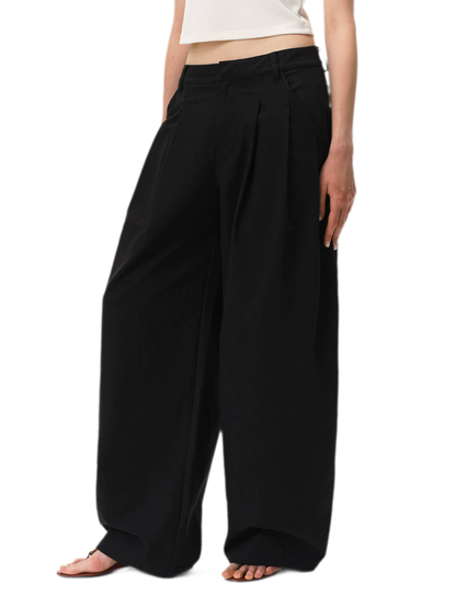 Curved Linen-Blend Pants