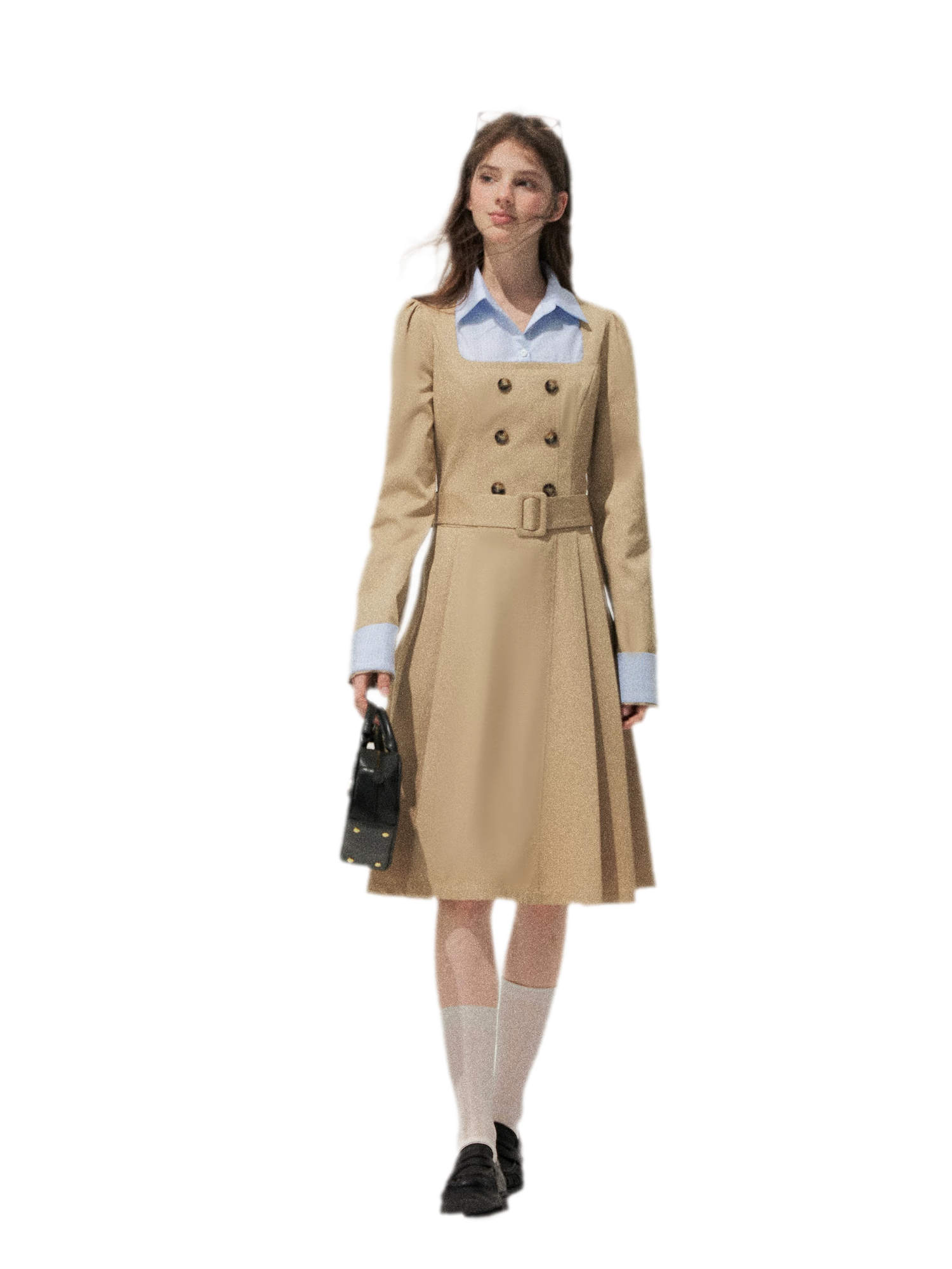 Vintage Trench Collar Dress
