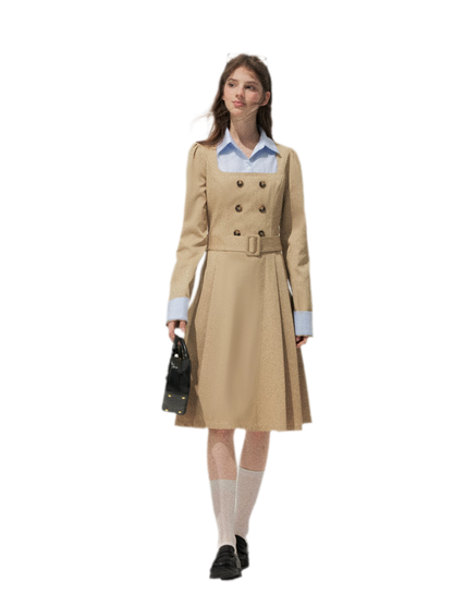 Vintage Trench Collar Dress