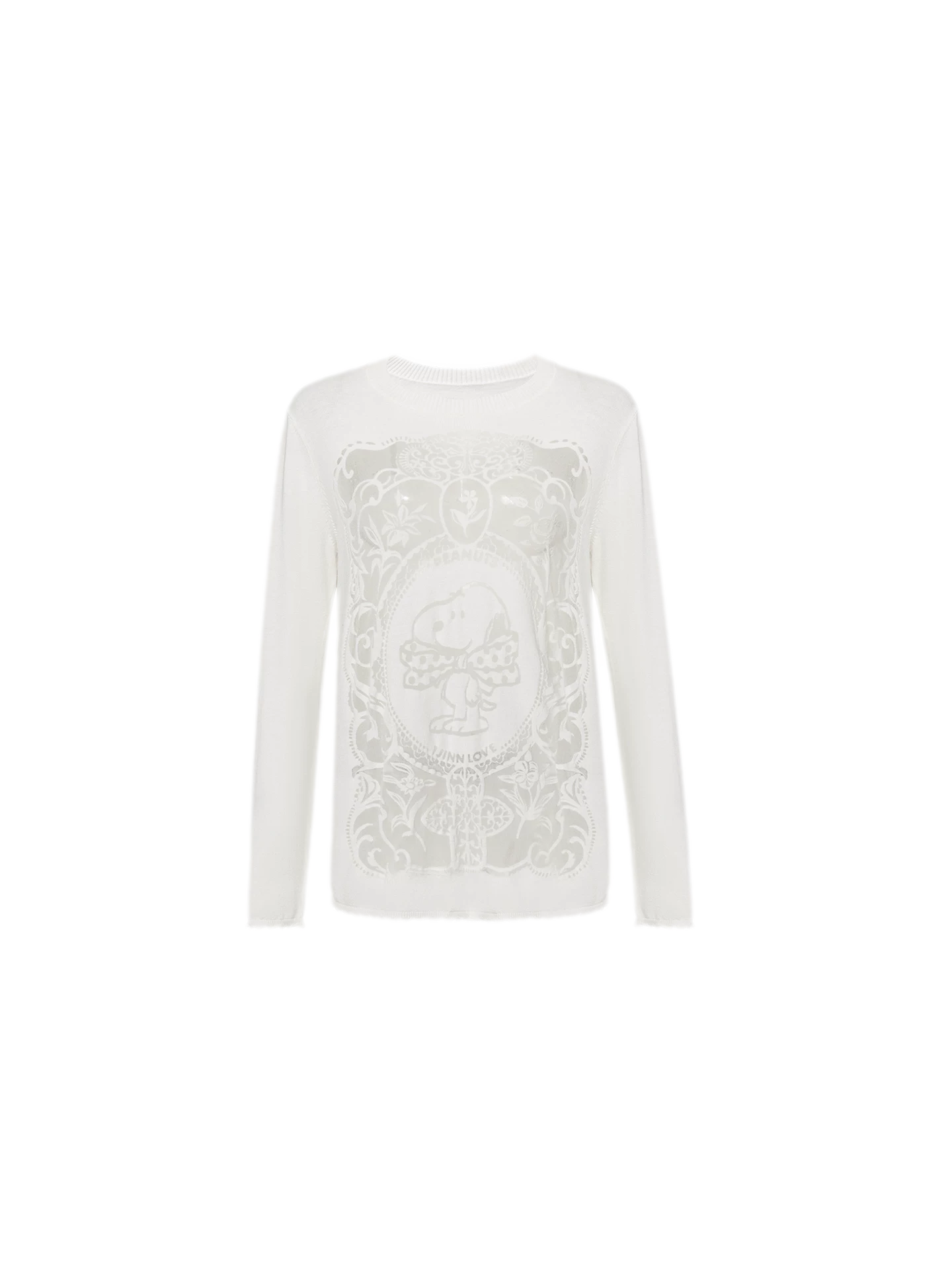 Burnout Graphic Knit Sweater