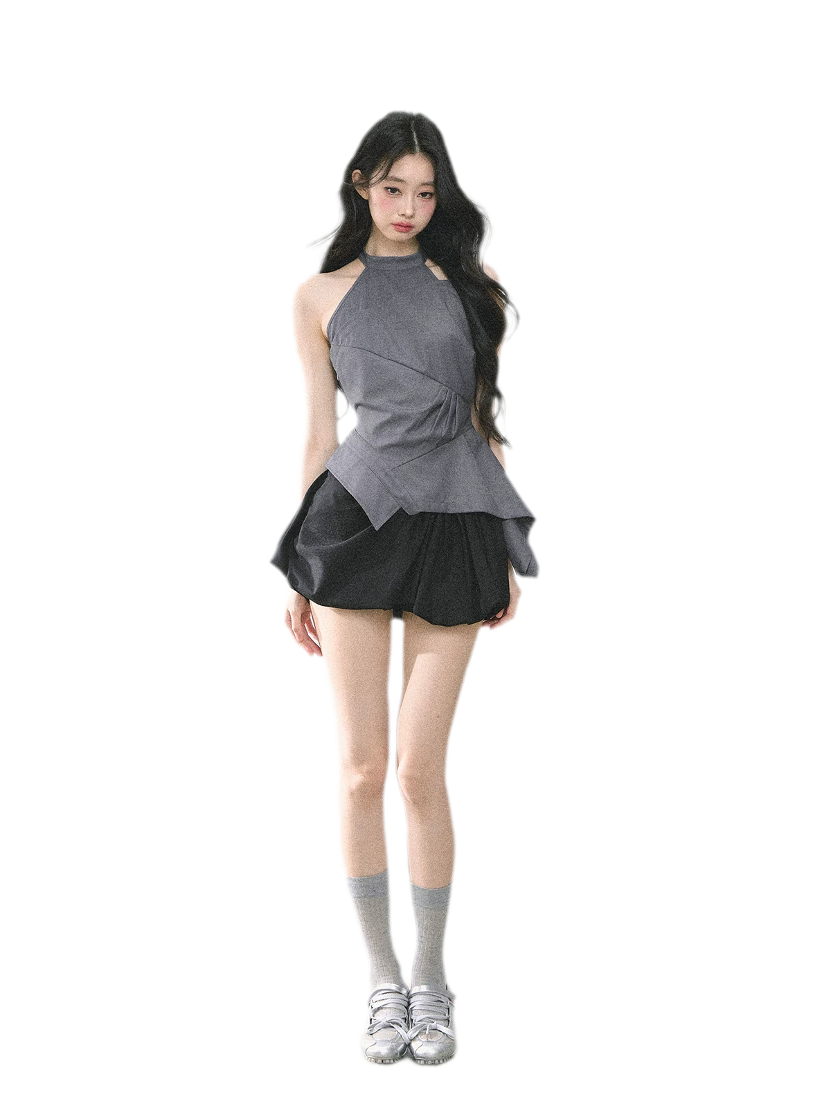 Halter Sculpted Crop Tee