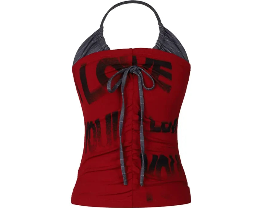 Halter Ruched Bustier Top