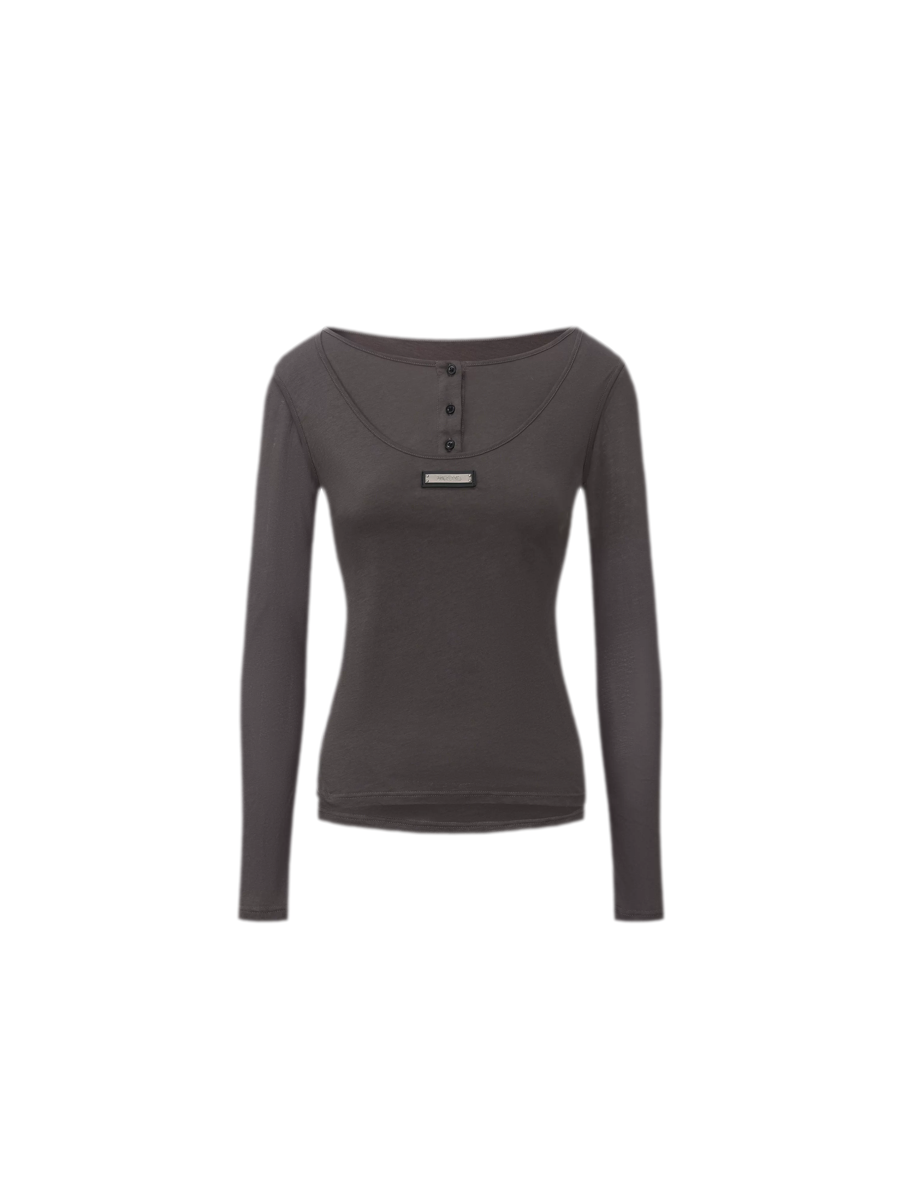 Custom Plaque Fitted Long-Sleeve T-Shirt