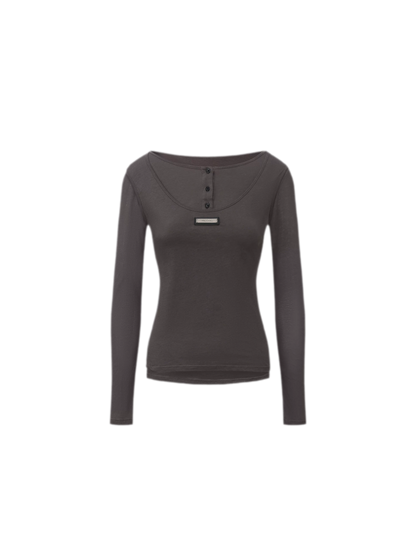 Custom Plaque Fitted Long-Sleeve T-Shirt
