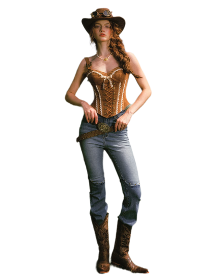 Suede Corset Denim Set