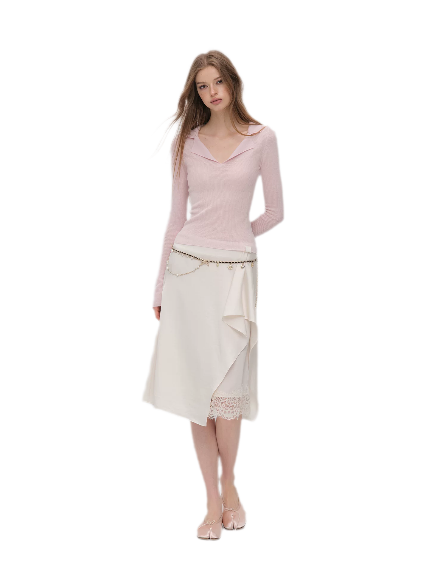 Wool Ribbed Polo Top