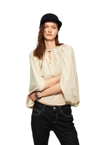 Cotton Cape Sleeve Top
