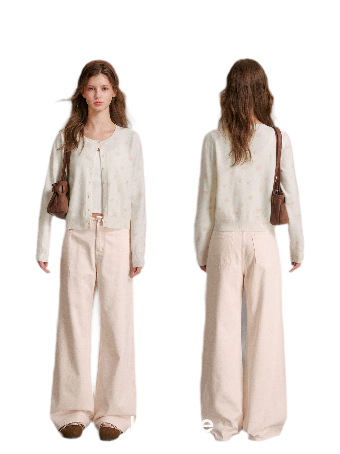 كارديغان من صوف Tencel بطبعة ورود
