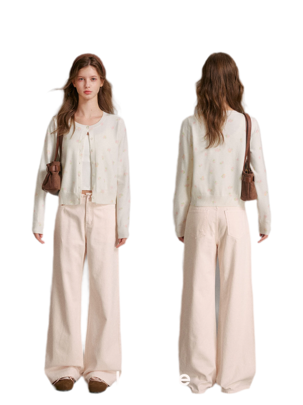 Tencel Wool Rose Print Cardigan