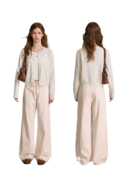 Tencel Wool Rose Print Cardigan