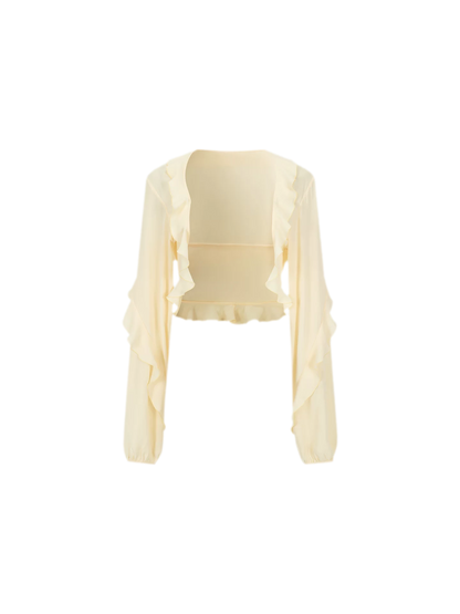 Summer Lightweight Ruffled Sun Protection Short Cardigan