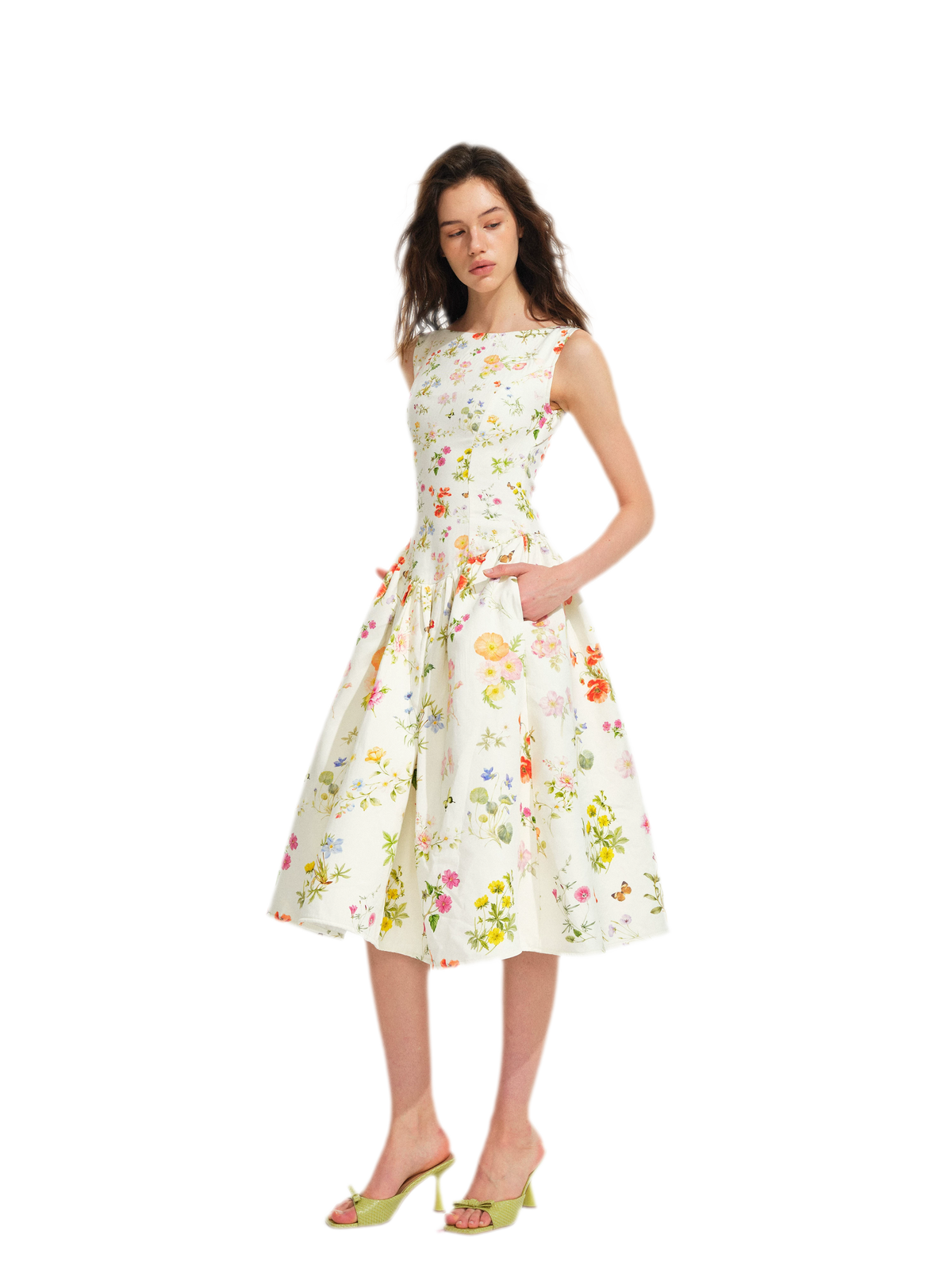 Robe de vacances fleurie peinte à la main
