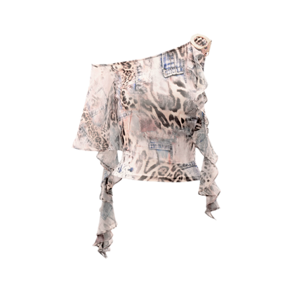Leopard One-Shoulder Top