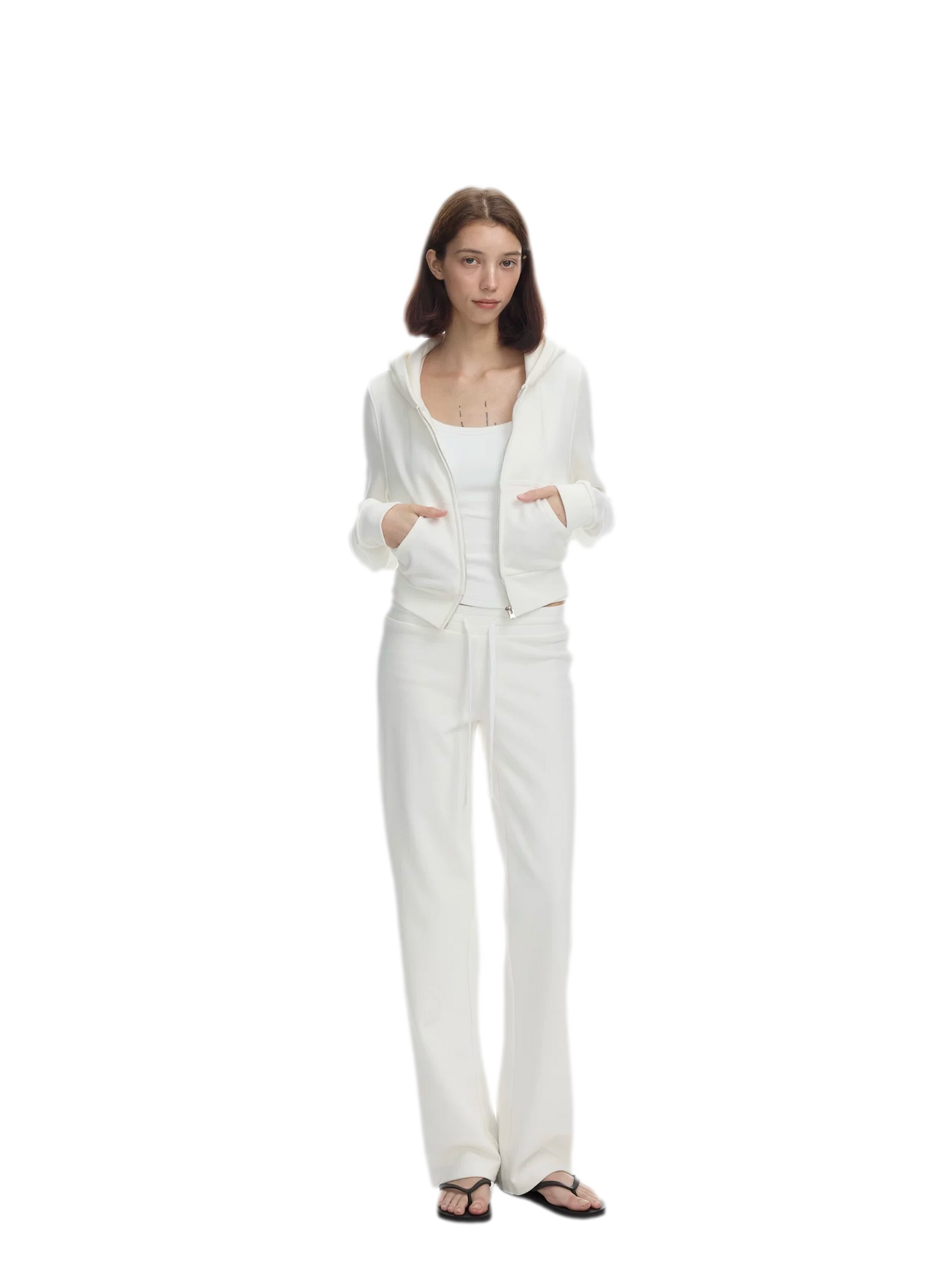 Ribbed Slim-Fit Cropped Hoodie