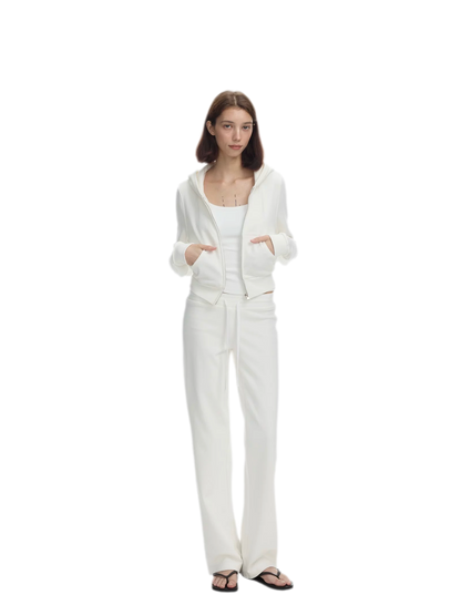 Ribbed Slim-Fit Cropped Hoodie