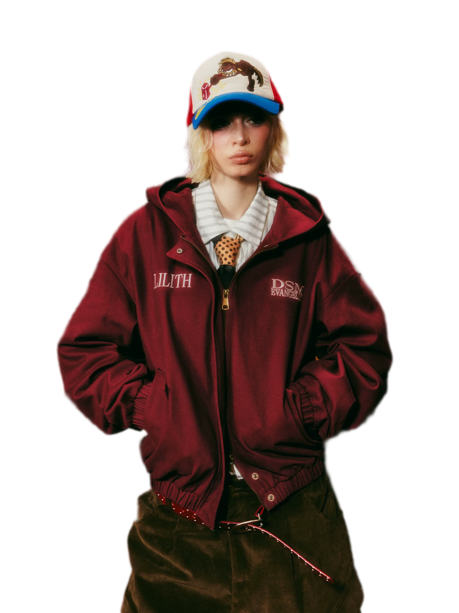 Washed Graphic Hooded Jacket
